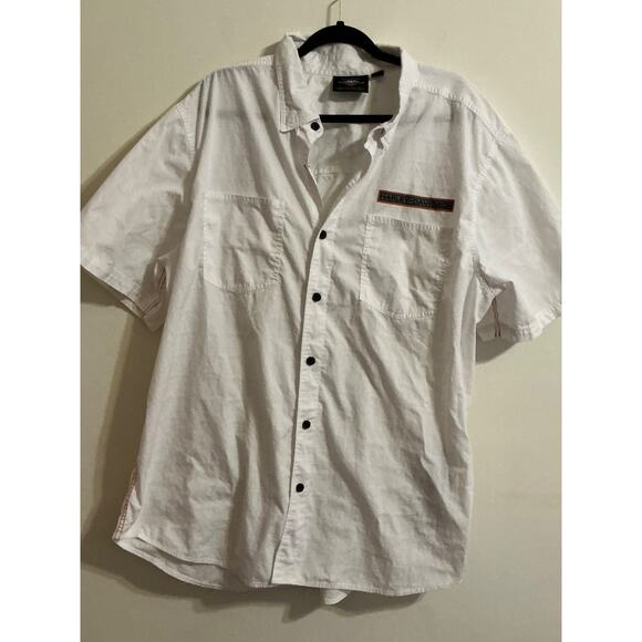Harley Davidson Milwaukee Wisconsin Button Shirt White Size 2XL - Picture 1 of 7